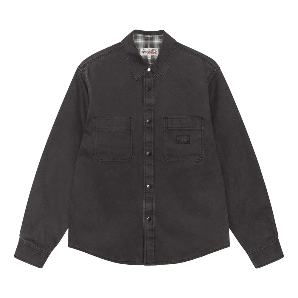 Stussy Heavy Washed Canvas Shirt Black