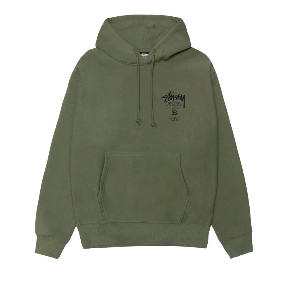 Stussy World Tour Hoodie Olive