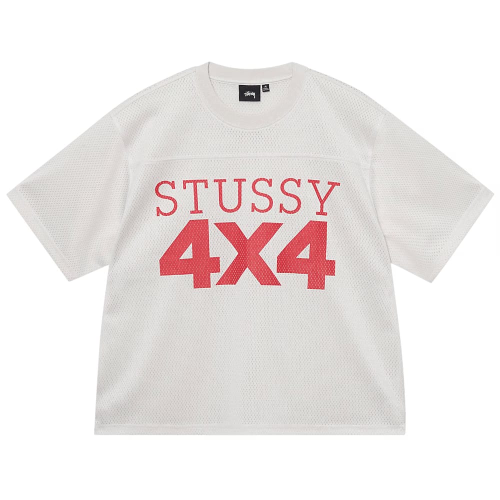 Stussy 4X4 Mesh Football Jersey Bone