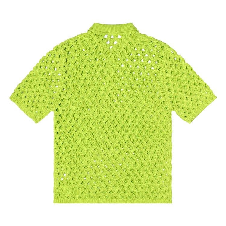 Stussy Big Mesh Polo Sweater Lime