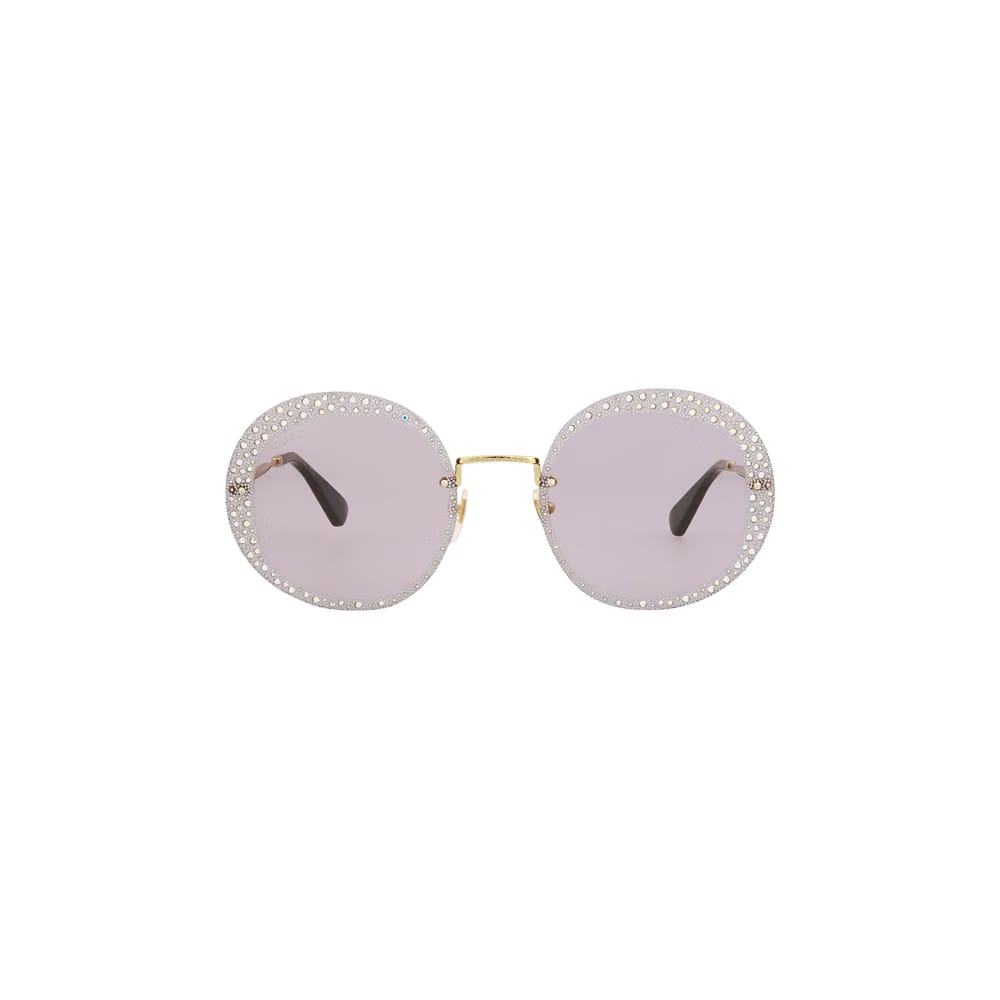 Gucci Round Frame Sunglasses Gold/Violet