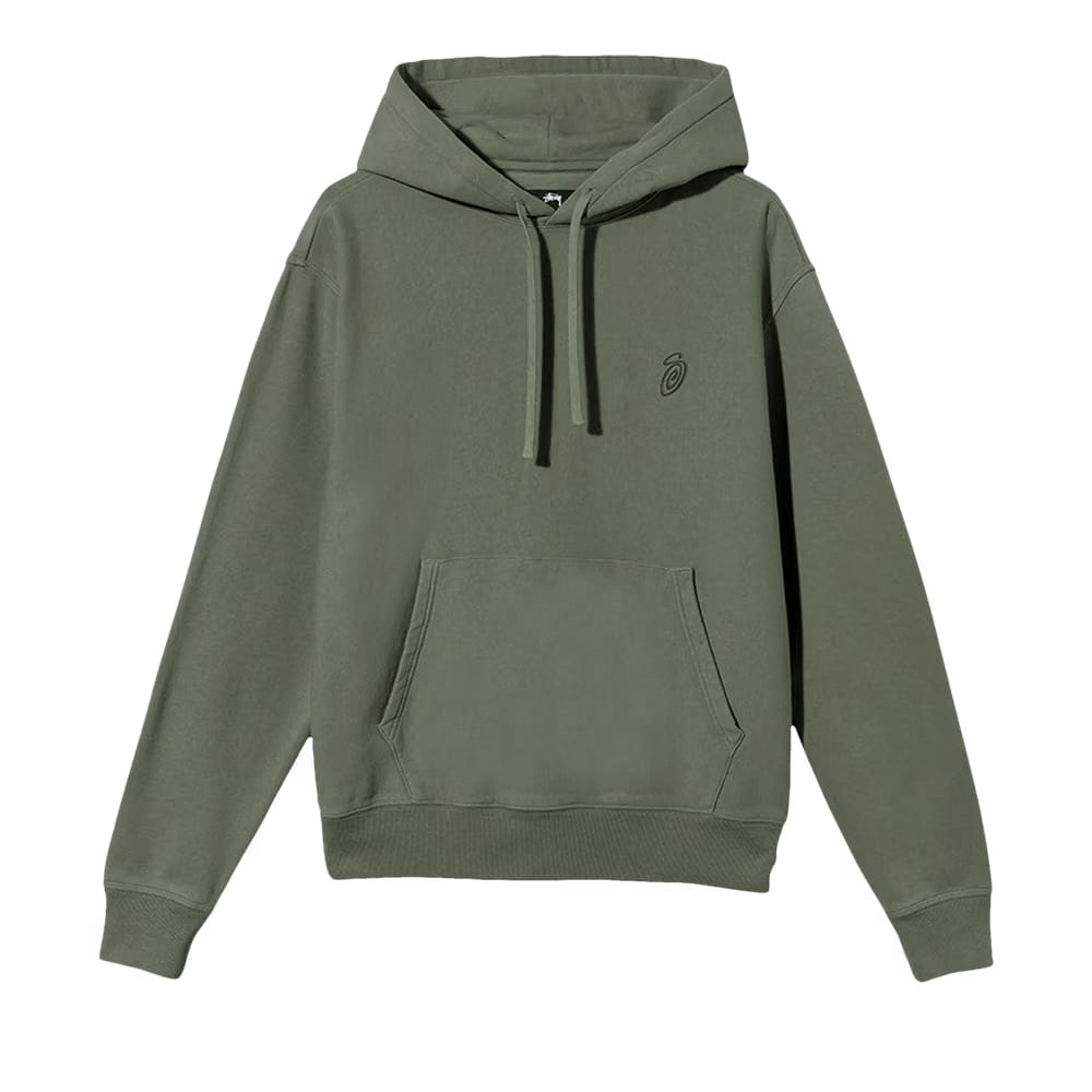Stussy Swirl Appliqué Hoodie Olive