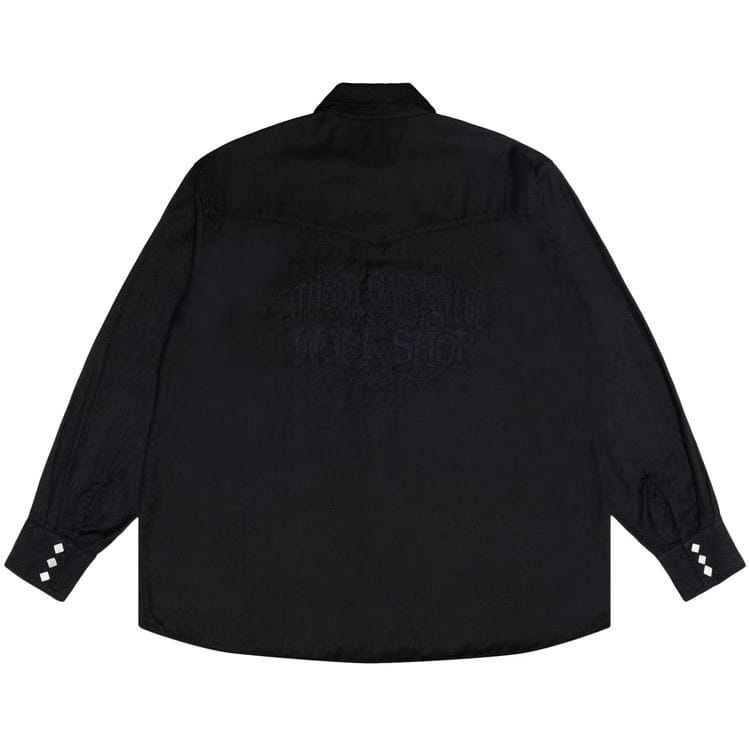 Stussy x Our Legacy Work Shop Ranch Shirt Black High Twist Twill