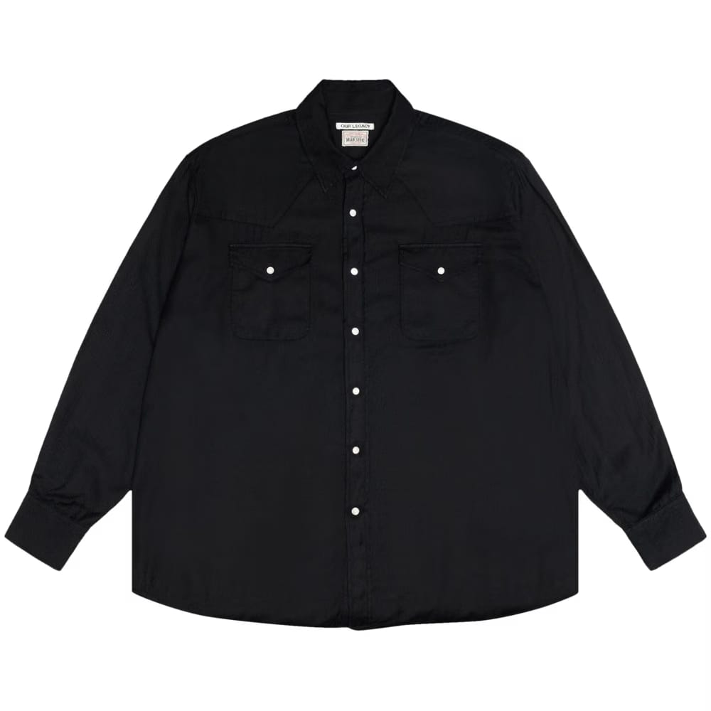 Stussy x Our Legacy Work Shop Ranch Shirt Black High Twist Twill
