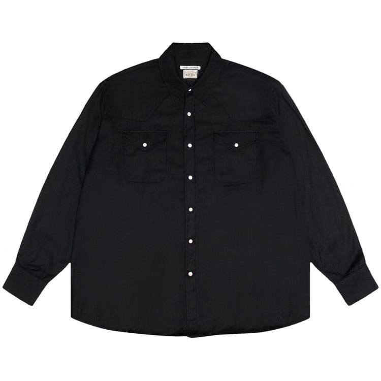 Stussy x Our Legacy Work Shop Ranch Shirt Black High Twist Twill