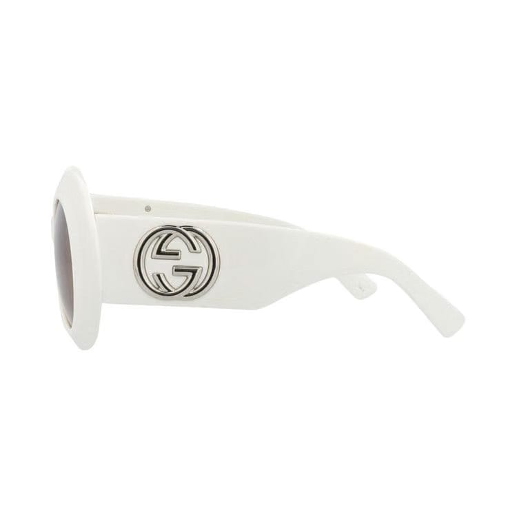 Gucci Round-Frame Recycled Acetate Sunglasses White Brown