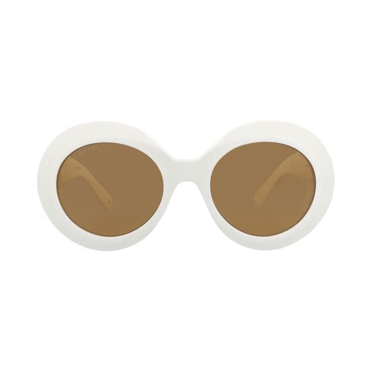 Gucci Round-Frame Recycled Acetate Sunglasses White Brown