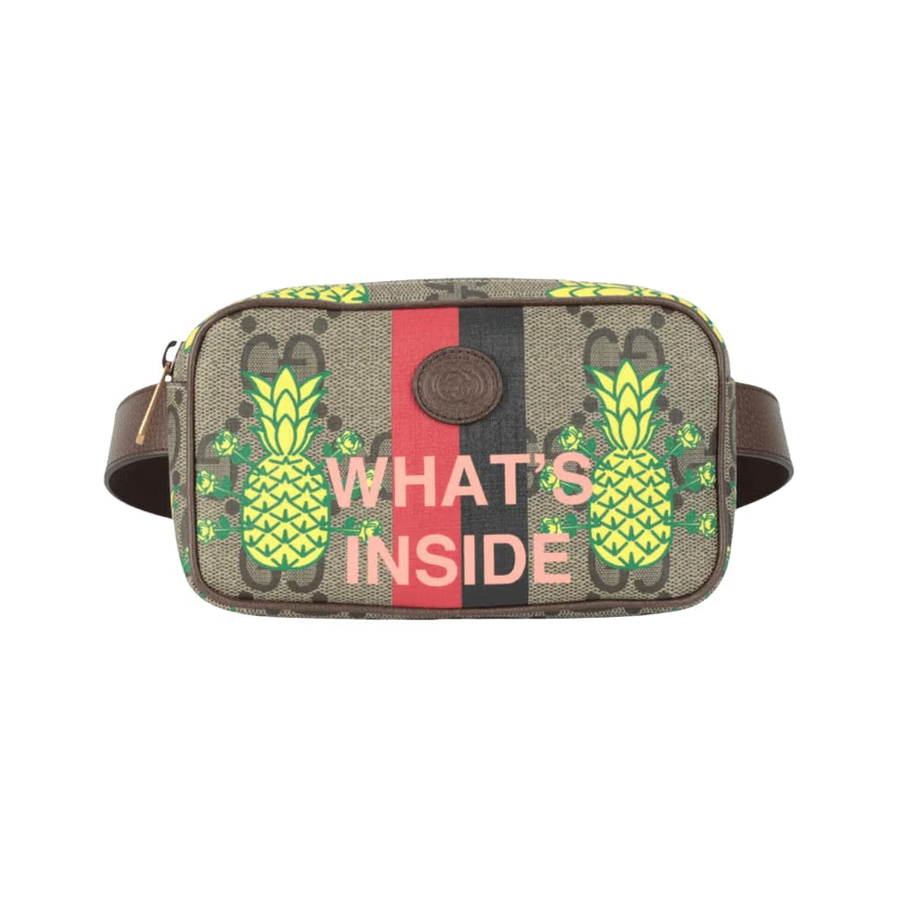 Gucci Pineapple GG Supreme Belt Bag Brown