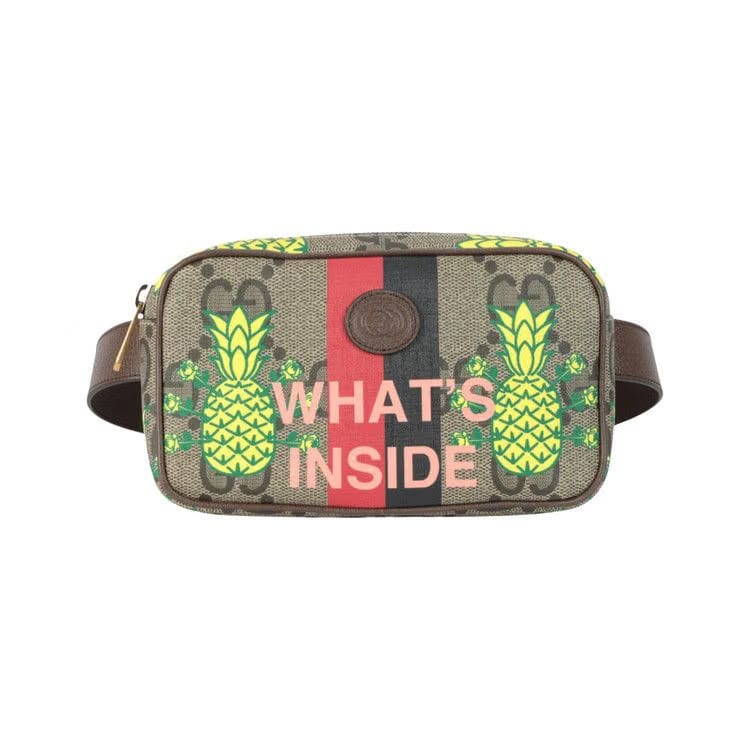 Gucci Pineapple GG Supreme Belt Bag Brown