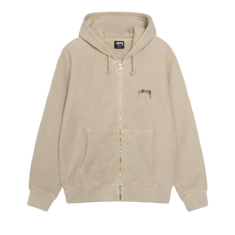 Stussy Pigment Dyed Buana Zip Hoodie Khaki