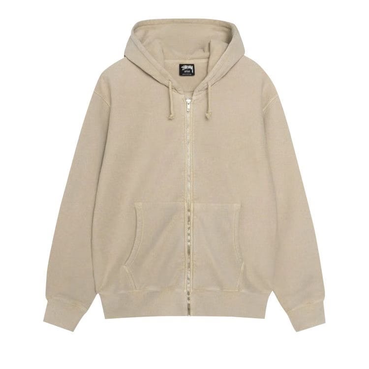 Stussy Pigment Dyed Buana Zip Hoodie Khaki