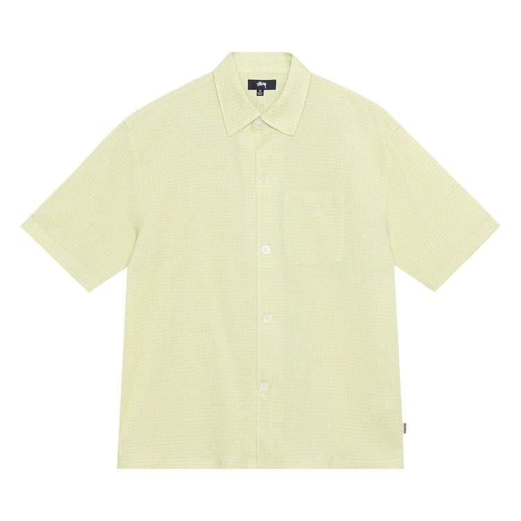 Stussy Boxy Flat Hem Crinkled Shirt Lime