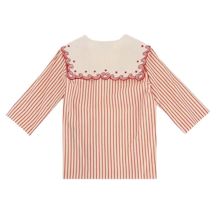 Gucci Mushroom Striped Cotton Shirt White