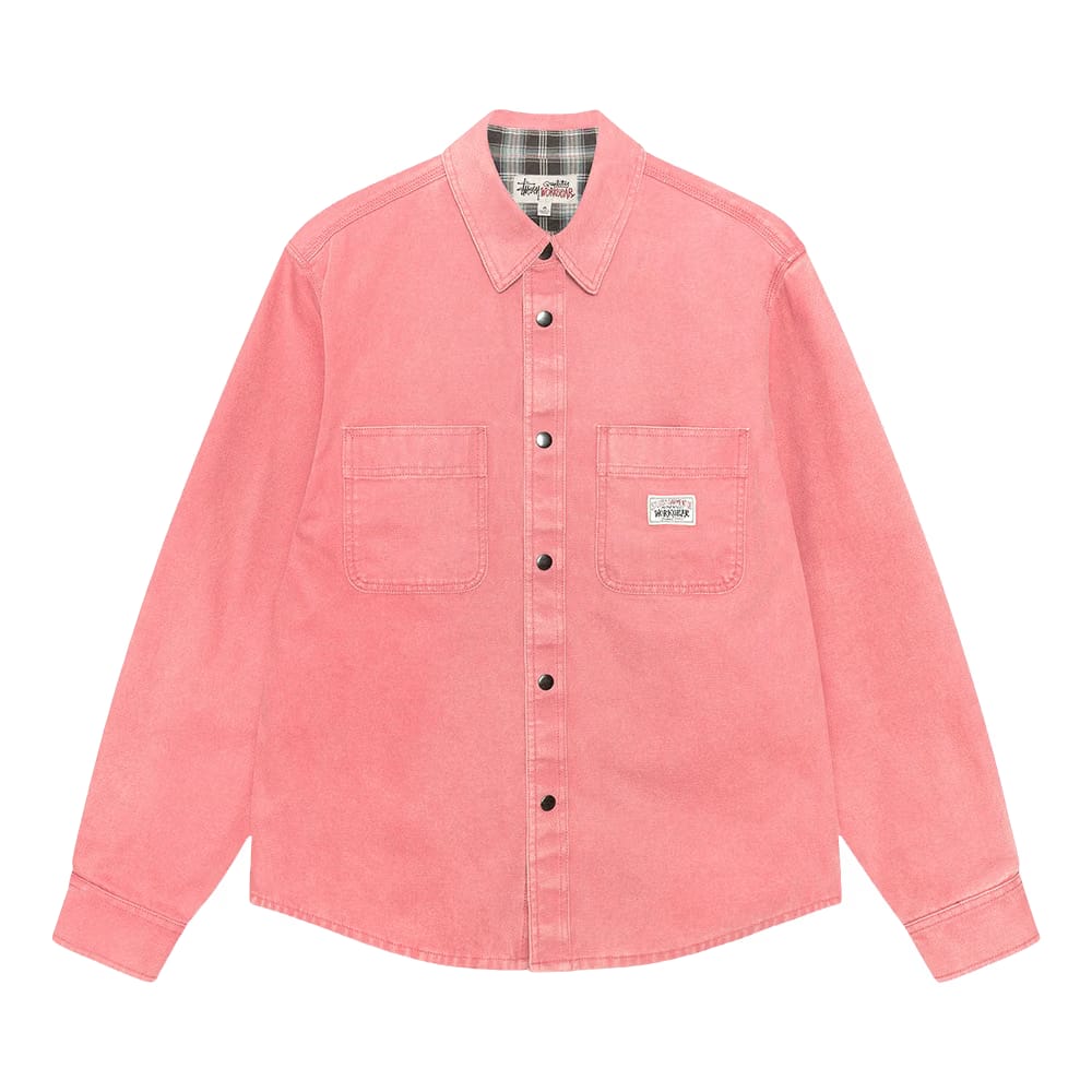 Stussy Heavy Washed Canvas Shirt Berry