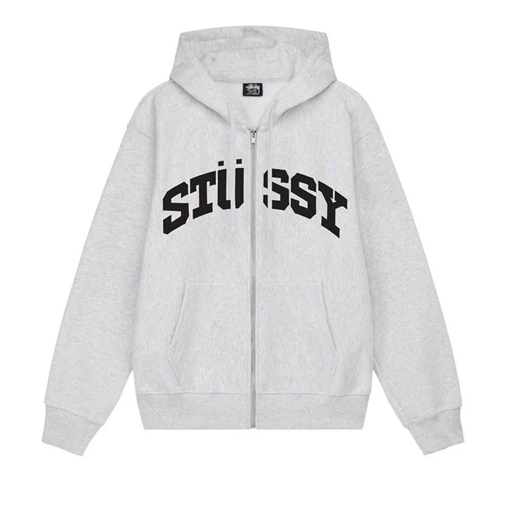 Stussy Block Sport Zip Hoodie Ash Heather