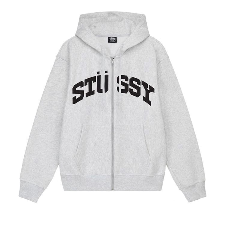 Stussy Block Sport Zip Hoodie Ash Heather