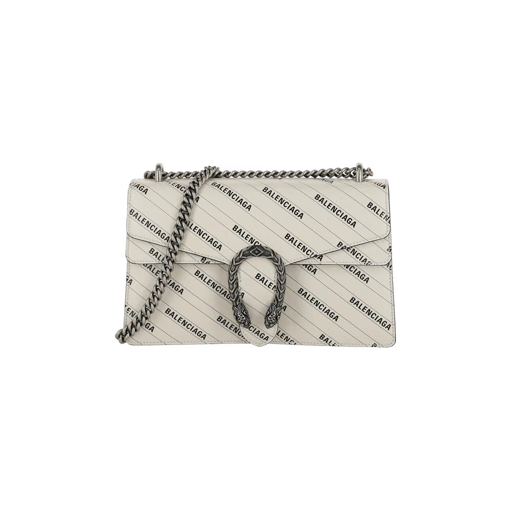 Gucci x Balenciaga Logo Print Dionysus Shoulder Bag White