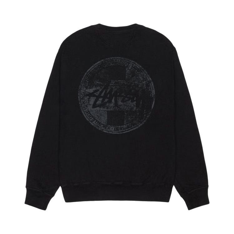 Stussy Dot Stamp Crew Pigment Dyed Black