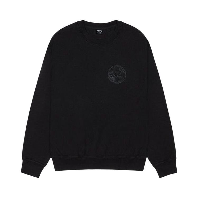 Stussy Dot Stamp Crew Pigment Dyed Black