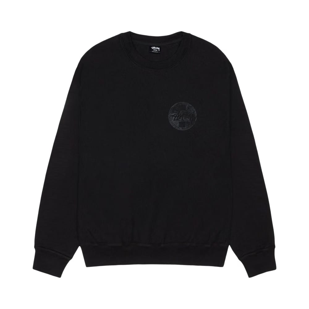 Stussy Dot Stamp Crew Pigment Dyed Black