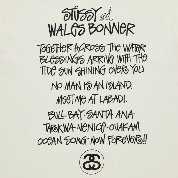 Stussy x Wales Bonner Ocean Song T-Shirt Ivory