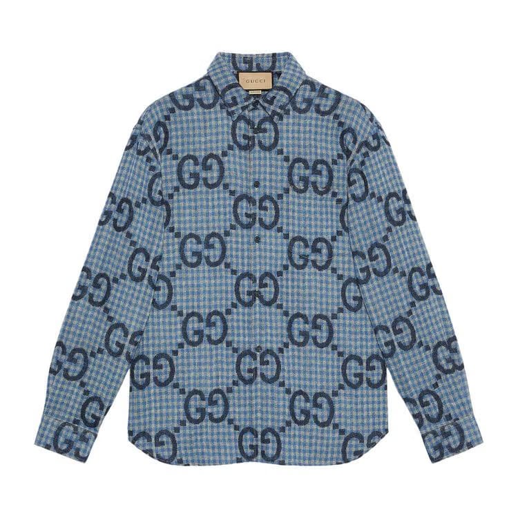 Gucci Check Shirt Azure/Blue