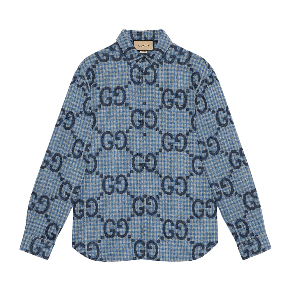 Gucci Check Shirt Azure/Blue