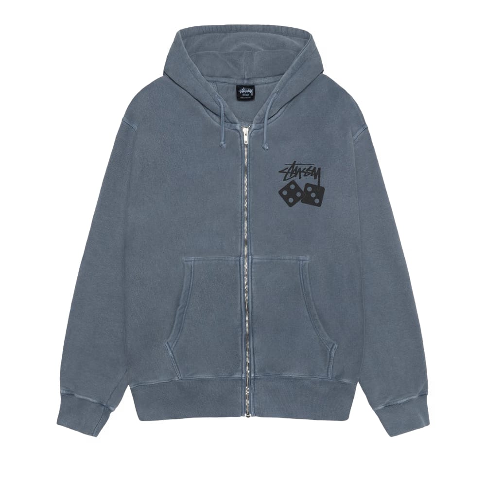 Stussy Dice Zip Hoodie Pigment Dyed Navy