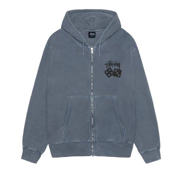 Stussy Dice Zip Hoodie Pigment Dyed Navy