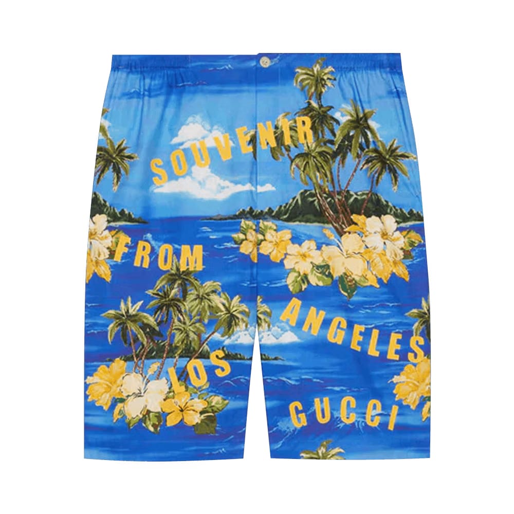 Gucci Poplin Shorts Blue/Yellow