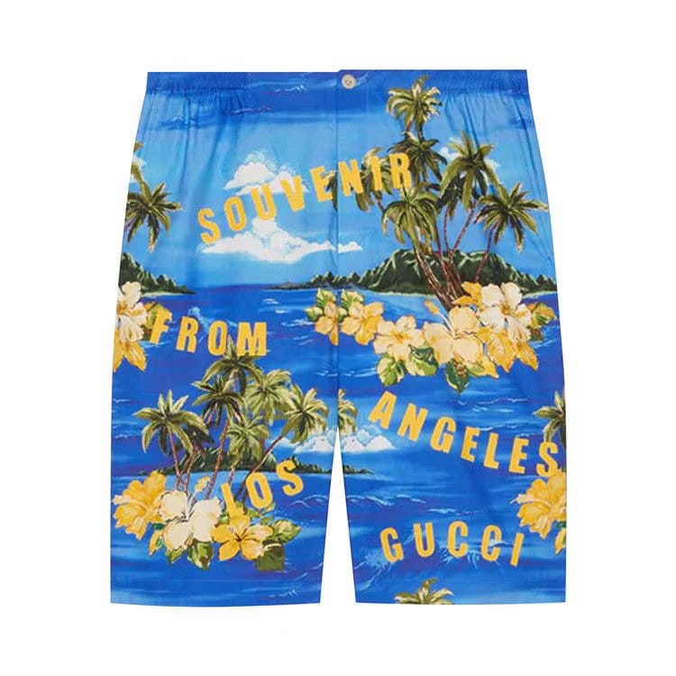Gucci Poplin Shorts Blue/Yellow