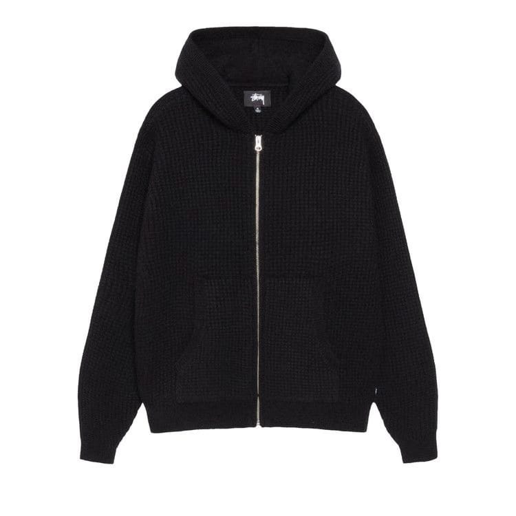 Stussy Waffle Cashmere Zip Hoodie Black