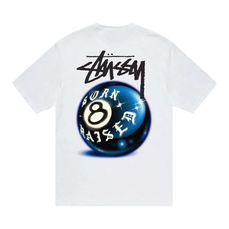 Stussy x Born x Raised 8 Ball T-Shirt White