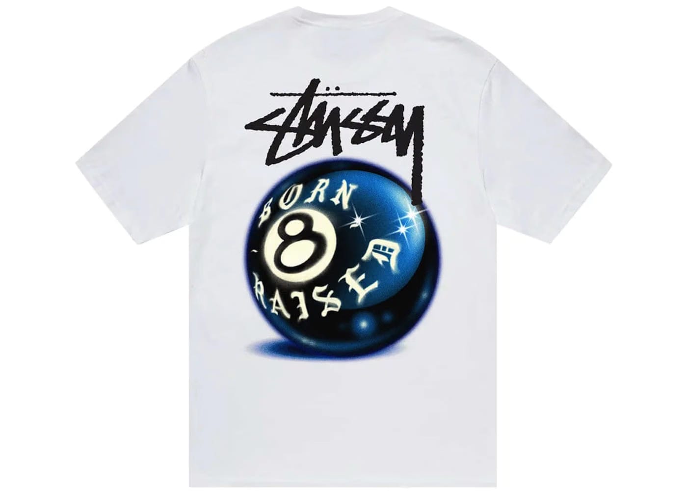 Stussy x Born x Raised 8 Ball T-Shirt White