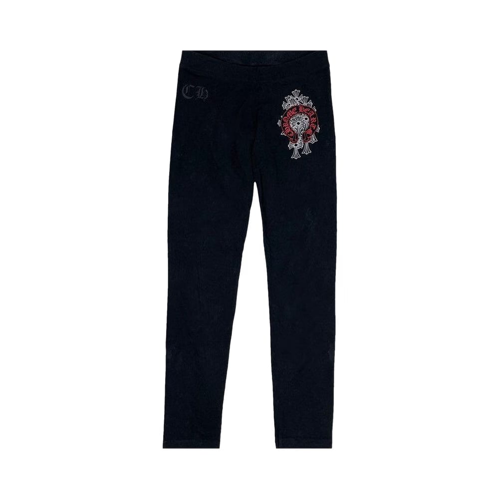 Chrome Hearts Red Scroll With Crosses Sweatpatns Black