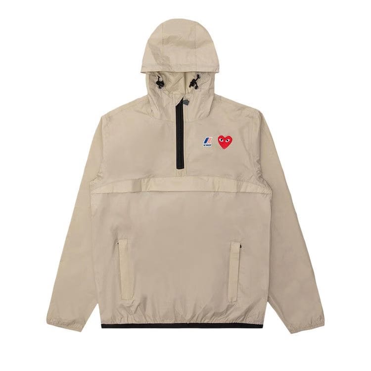 Comme des Garçons PLAY x K Way Half Zip Jacket Beige