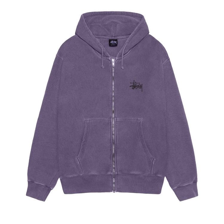 Stussy Basic Zip Hoodie Pigment Dyed Grape