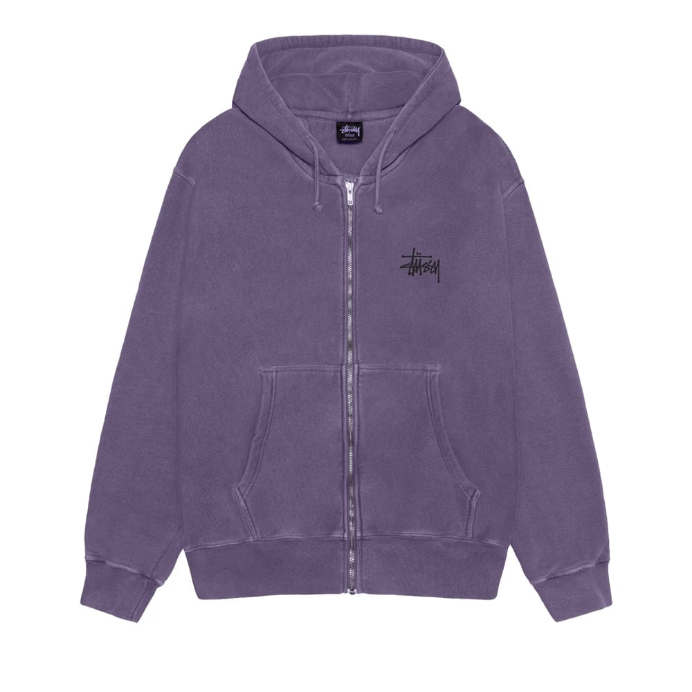 Stussy Basic Zip Hoodie Pigment Dyed Grape