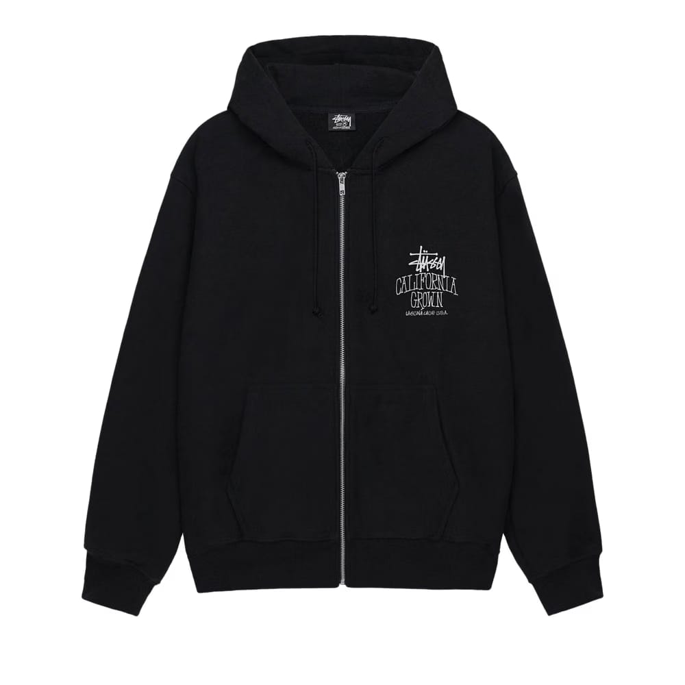 Stussy Cali Grown Zip Hoodie Black