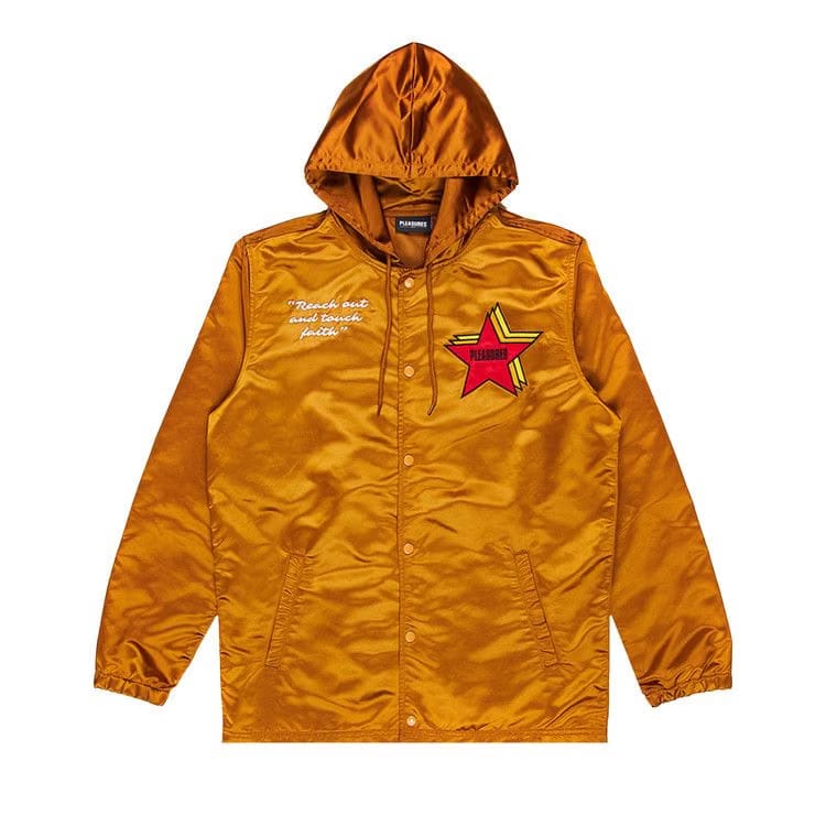 Pleasures Berlin Satin Coaches Jacket Caramel