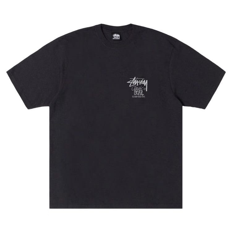 Stussy Classic Gear T-Shirt Pigment Dyed Faded Black/White