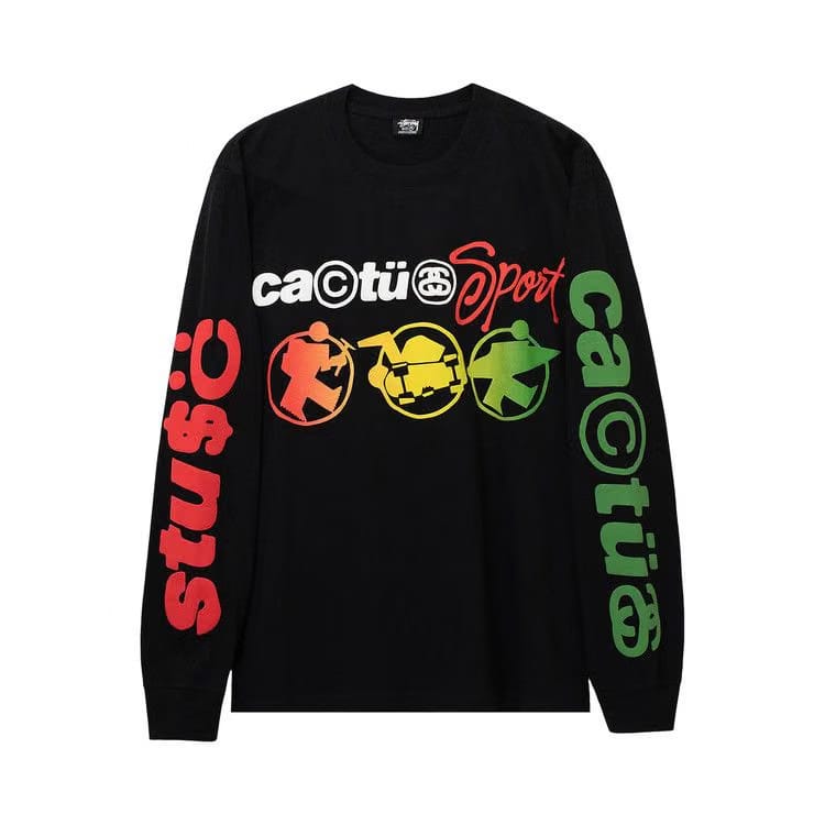 Stussy x Cactus Plant Flea Market Sport Long-Sleeve T-Shirt Black