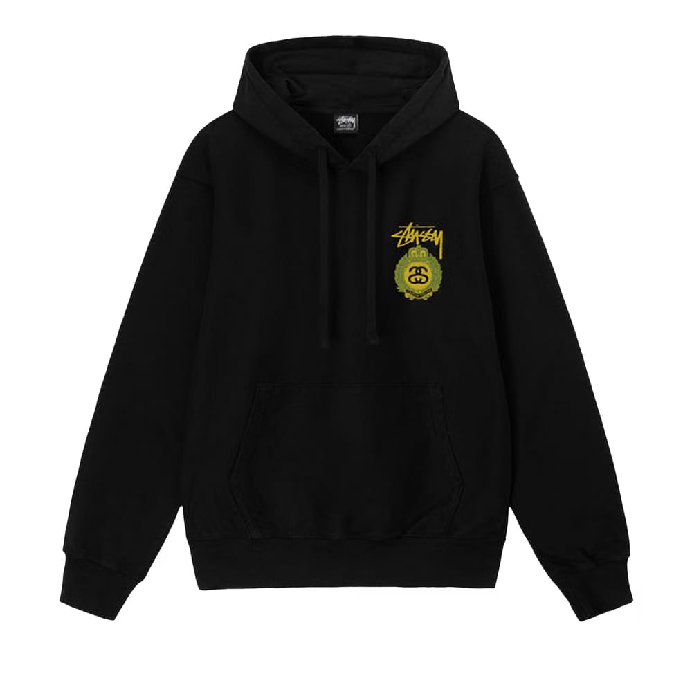 Stussy Crown Wreath Pigment Dyed Hoodie Black