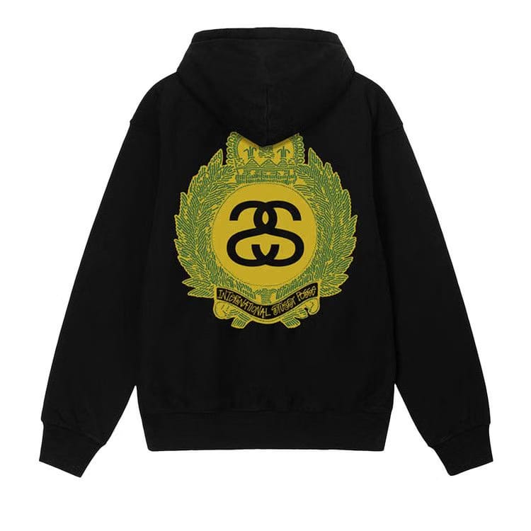 Stussy Crown Wreath Pigment Dyed Hoodie Black