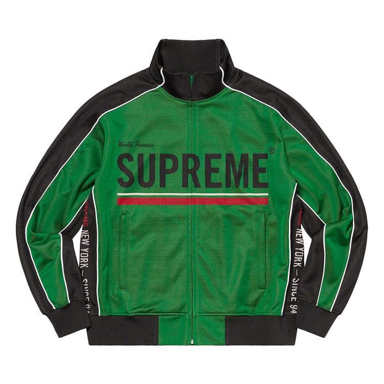 Supreme World Famous Jacquard Track Jacket Green