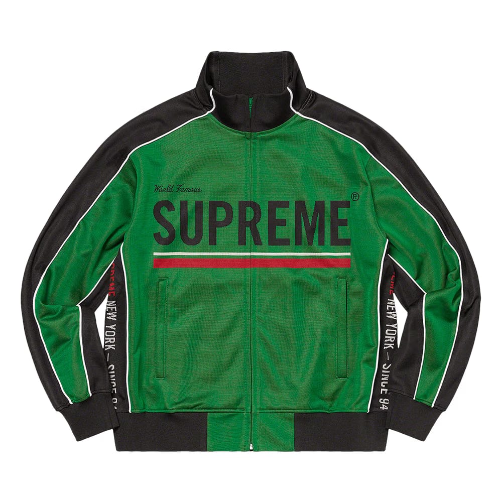Supreme World Famous Jacquard Track Jacket Green