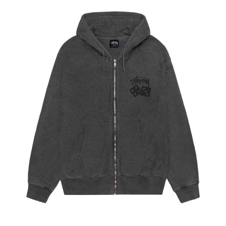 Stussy Dice Zip Hoodie Pigment Dyed Black