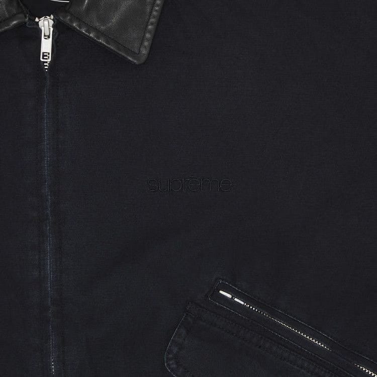 Supreme Leather Collar Utility Jacket Black