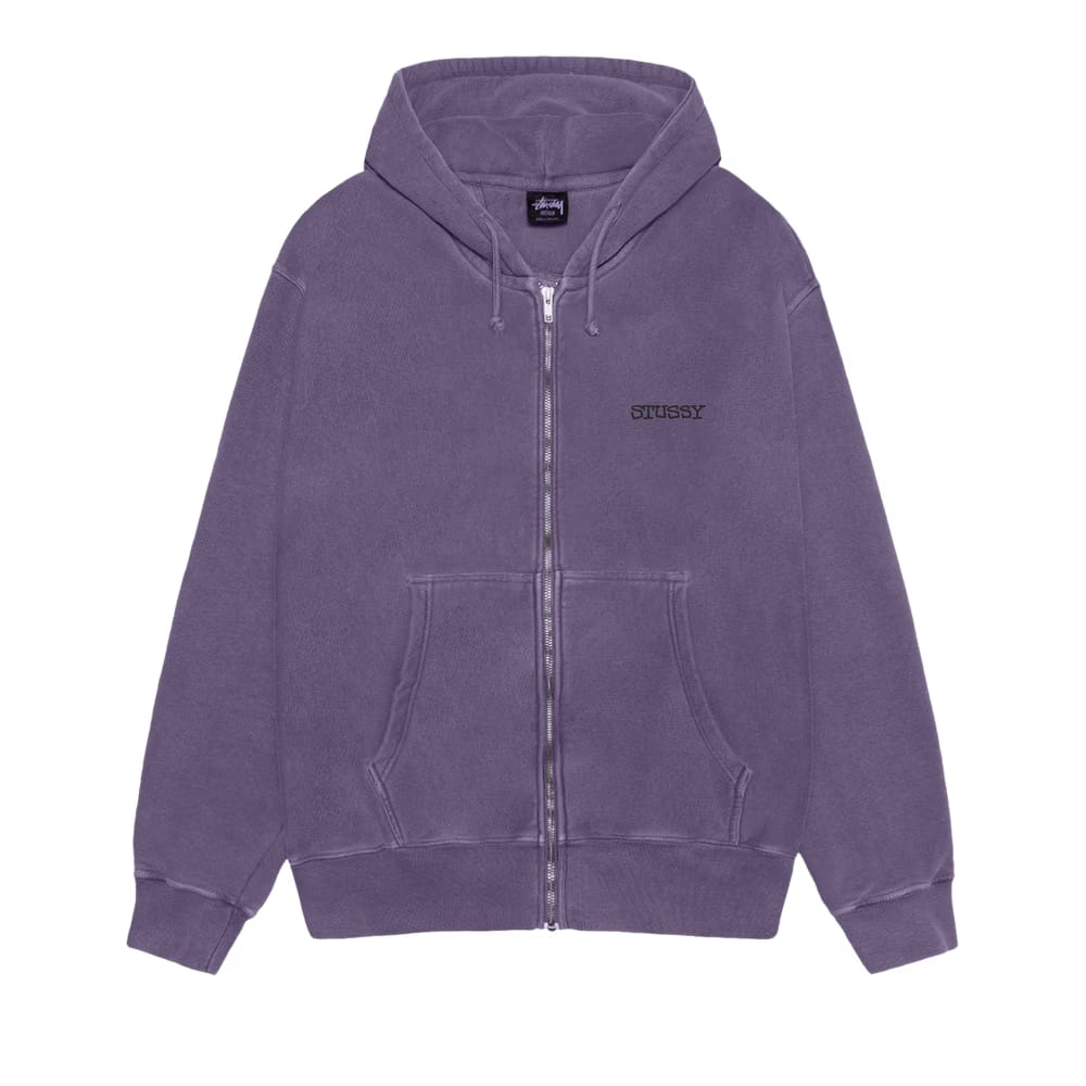 Stussy Jumbo Zip Hoodie Pigment Dyed Grape