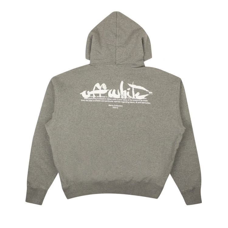 Off-White Paint Script Skate Hoodie Melange Grey/White